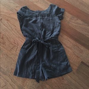 LOFT Navy Linen Romper - perfect for summer